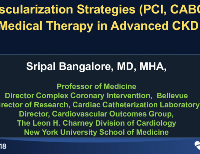Topic 3: Revascularization Strategies (PCI, CABG) vs Medical Therapy in Advanced CKD