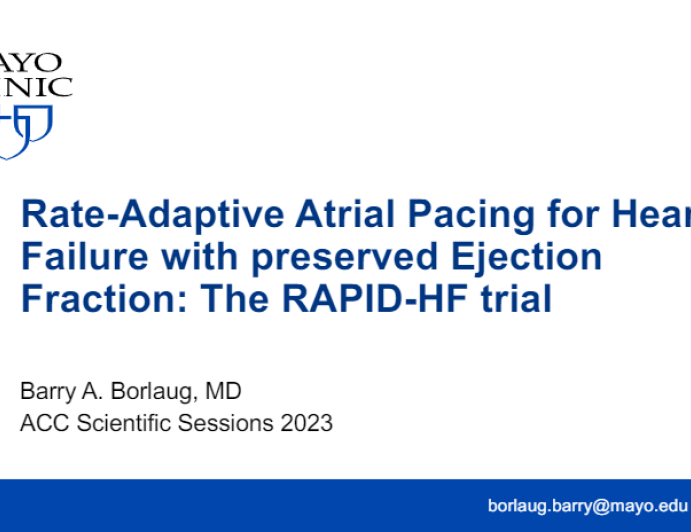 Rate-Adaptive Atrial Pacing for Heart Failure with preserved Ejection Fraction: The RAPID-HF trial